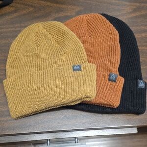 Gerry Knit Beanies in Mustard, Rust, and Black